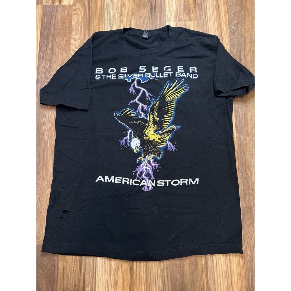 Bob Seger American Storm Tour T-Shirt Tultex L Silver Bulletin Band Classic Rock